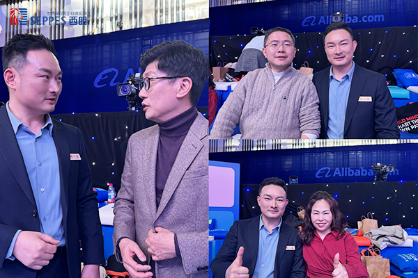 杨元嘉与三位专业评委交流合影，分别为：阿里巴巴国际站张阔总裁、知名经济学家薛兆丰教授、产品战略专家与畅销书作者梁宁